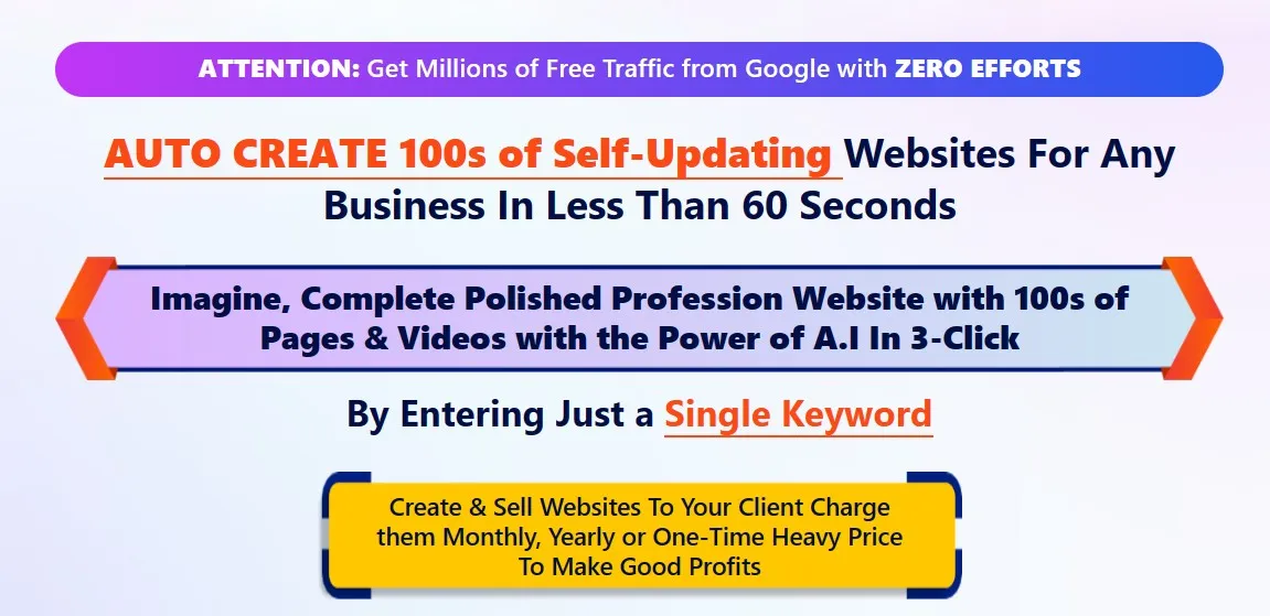 Transform your ideas into websites in 60 seconds!
